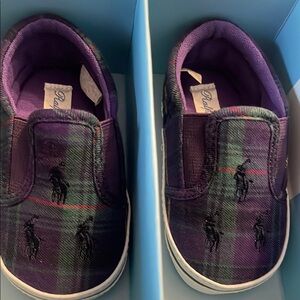Polo by Ralph Lauren Baby Purple and Green Slip-On Shoes